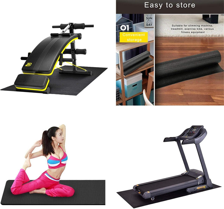 Strapazierfähige Bodenschutzmatte für Fitnessgeräte | rutschfest, geräuschdämmend | Zuschneidbare Tr