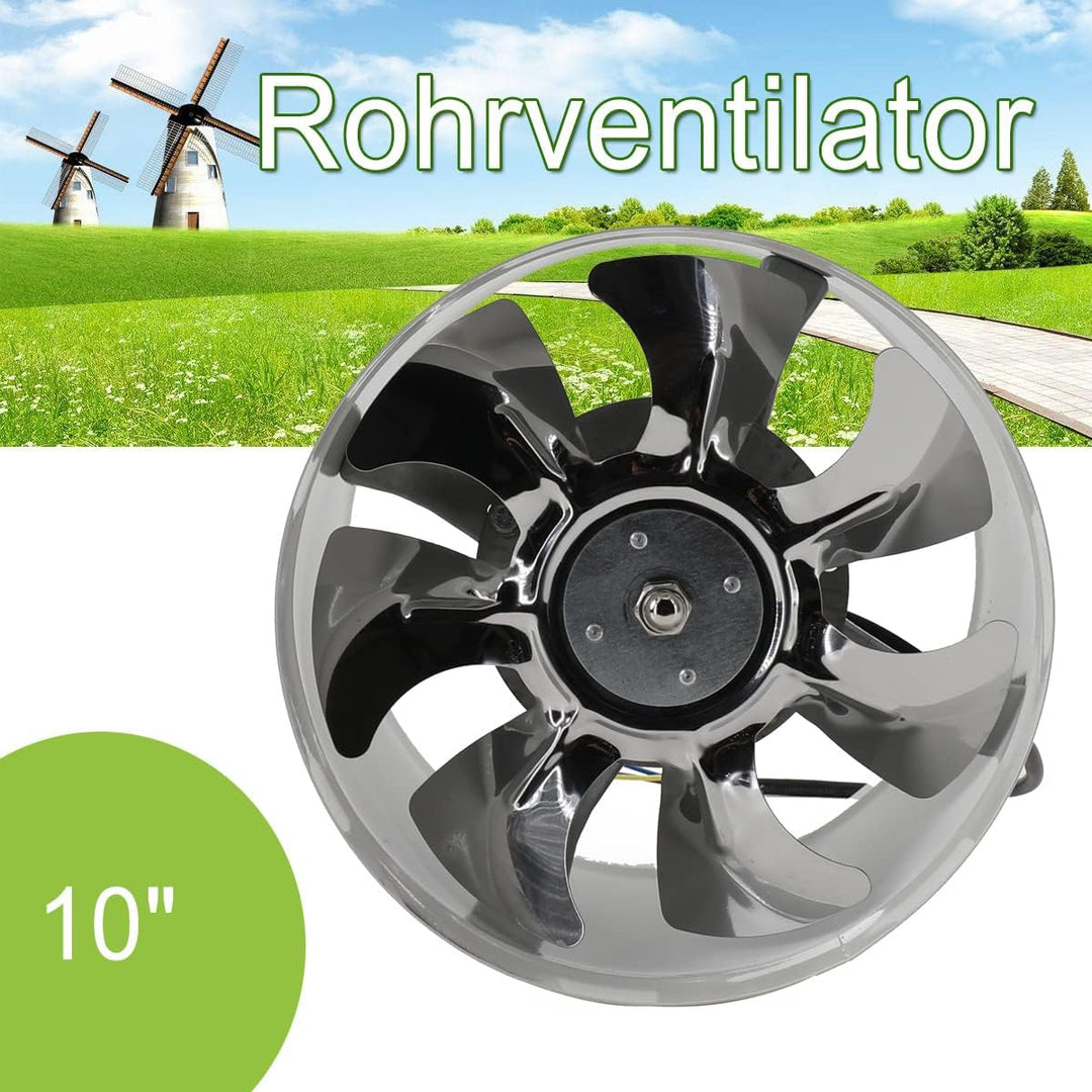 ECUTEE Rohrventilator Abluftventilator 8" Zuluft/Abluft Lüfter 200mm Inline-Rohrlüfter Luftabsauger