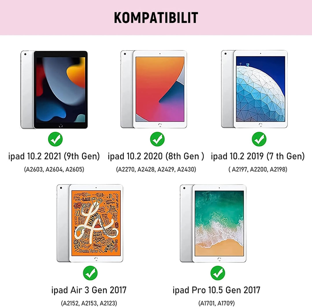 Tastatur Hülle für iPad 10.2 Zoll (9/8/ 7 Generation - 2021/2020/2019), Deutsches QWERTZ Tastatur Ma