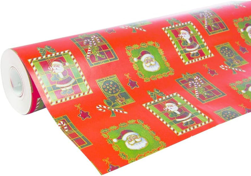 Clairefontaine 211302C - Rolle Geschenkpapier Alliance 50mx0m70, 60g, Weihnachtsmann Mosaik, 1 Rolle