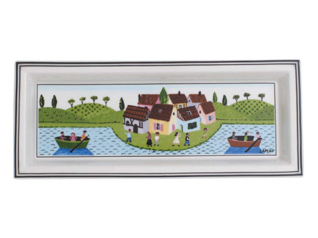 Villeroy und Boch Design Naif Gifts Rechteckige Schale, Premium Porzellan, Weiss/Bunt, Naif