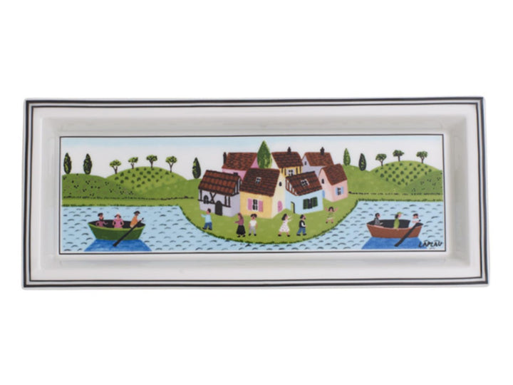 Villeroy und Boch Design Naif Gifts Rechteckige Schale, Premium Porzellan, Weiss/Bunt, Naif