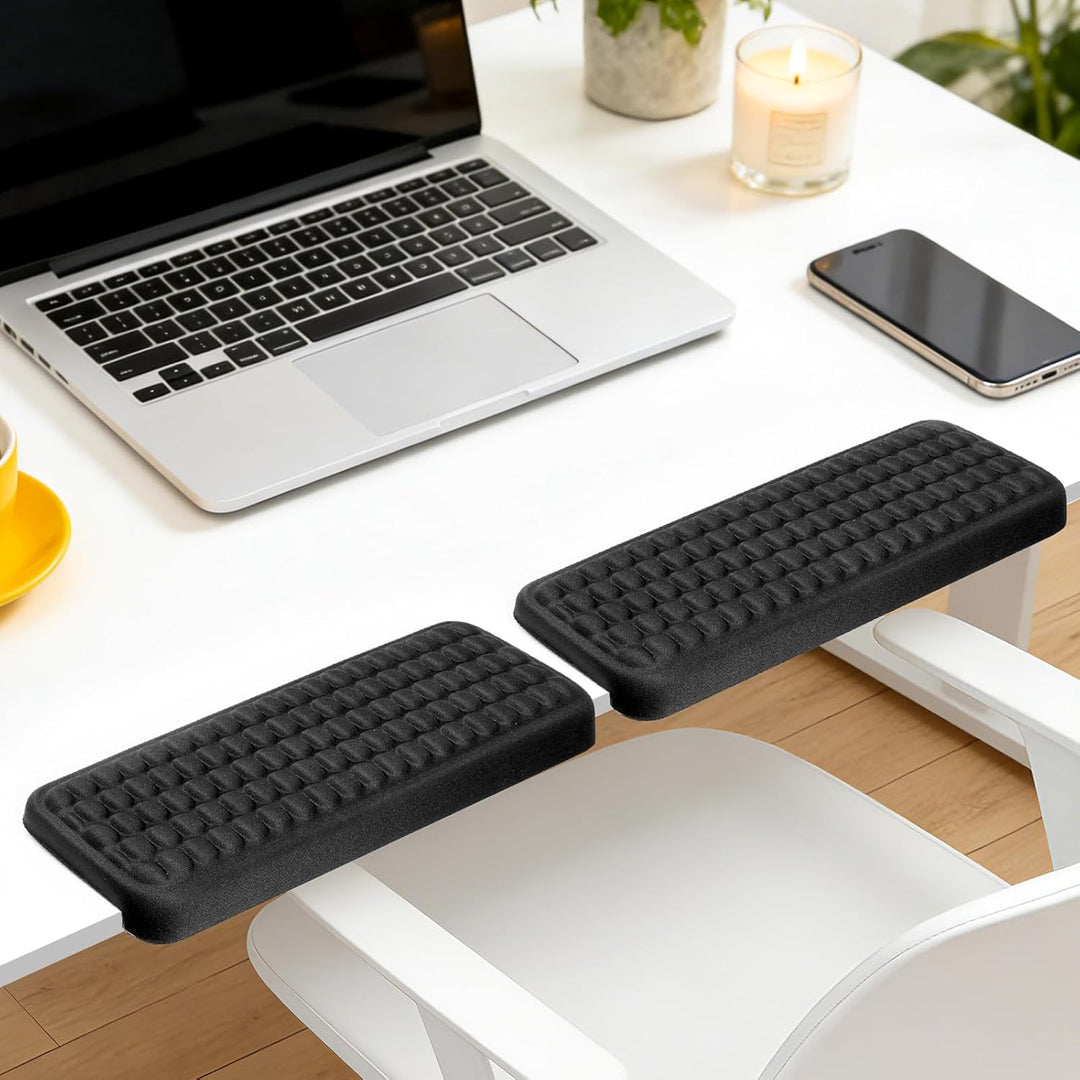 L-förmige Schreibtisch-Armauflage, 2erSet mit Memory-Schaum-Handgelenk-und Ellbogenauflage, ergonomi