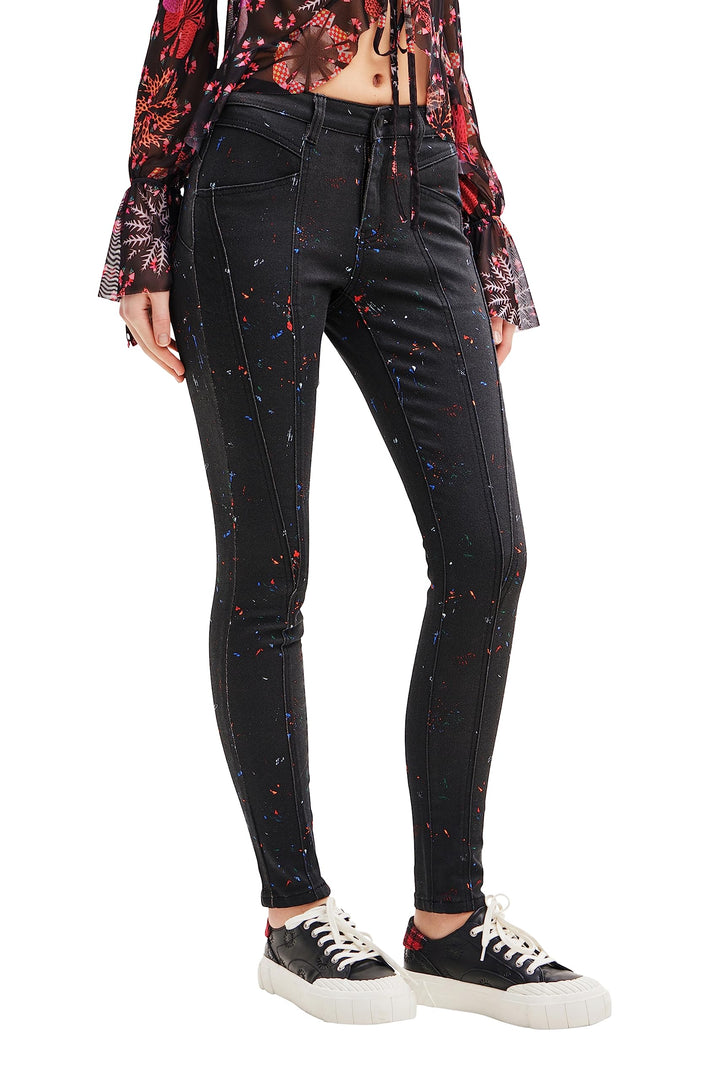 Desigual Damen Denim_noruega Casual Pants 34 Schwarz, 34 Schwarz