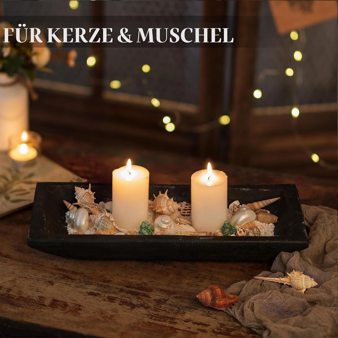 Hanobe Holzschale Deko Holztablett Dekoschale: Tablett Rechteckig Schlüsselschale Holz Laenglich Sch