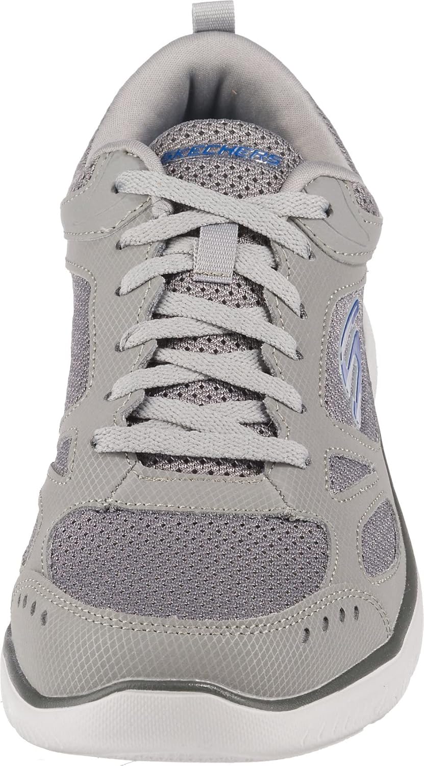 Skechers Herren Summits South Rim Sports Shoes 41 EU Gray Leather Mesh Trim, 41 EU Gray Leather Mesh