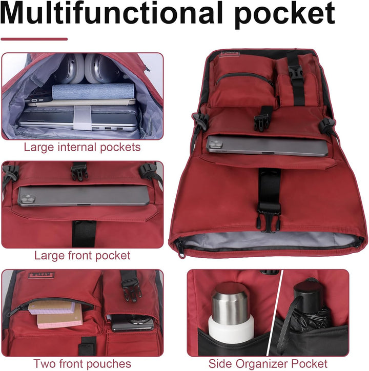 Rucksack Damen,Rolltop Rucksack Herren,28L Gross Schulrucksack Rucksack Wasserdicht mit Laptopfach 1