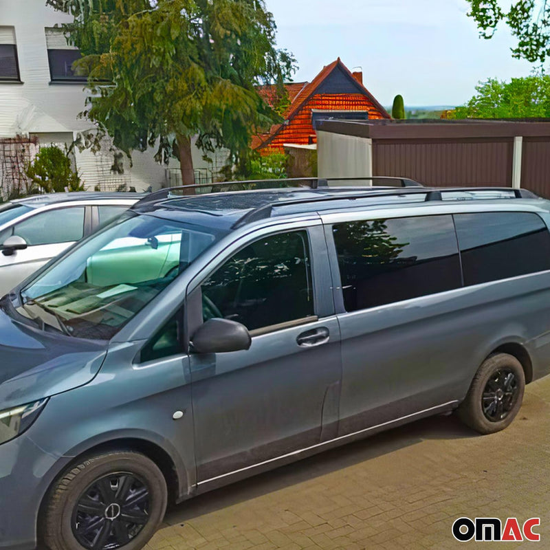 OMAC Dachreling kompatibel mit Peugeot Partner Tepee 2008-2018 Alu TÜV ABE Schwarz 2X Partner Tepee