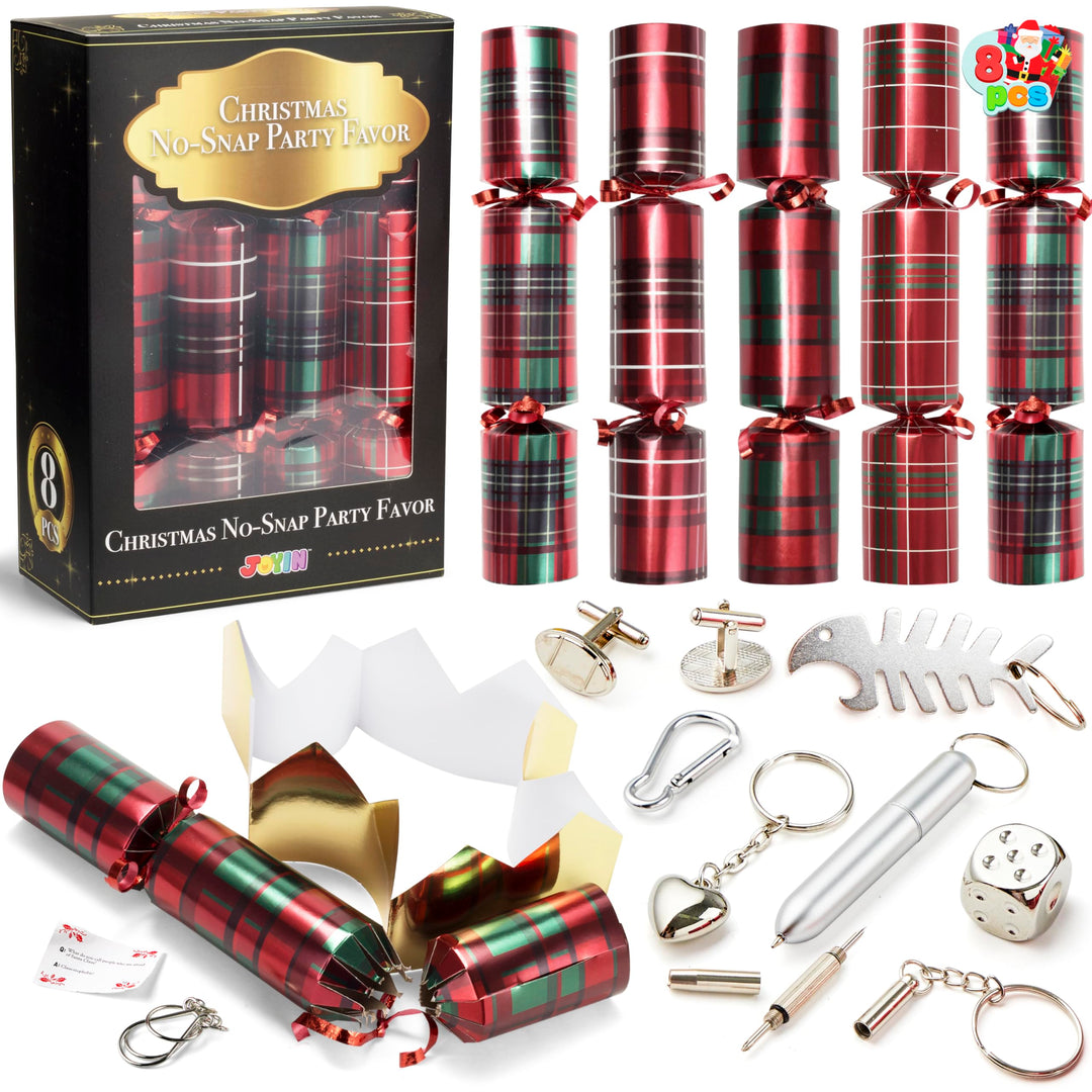 JOYIN 8 Stück 25,4 cm Knallbonbons für Weihnachten Witz und kleinem Geschenk innen, saisonales Feier