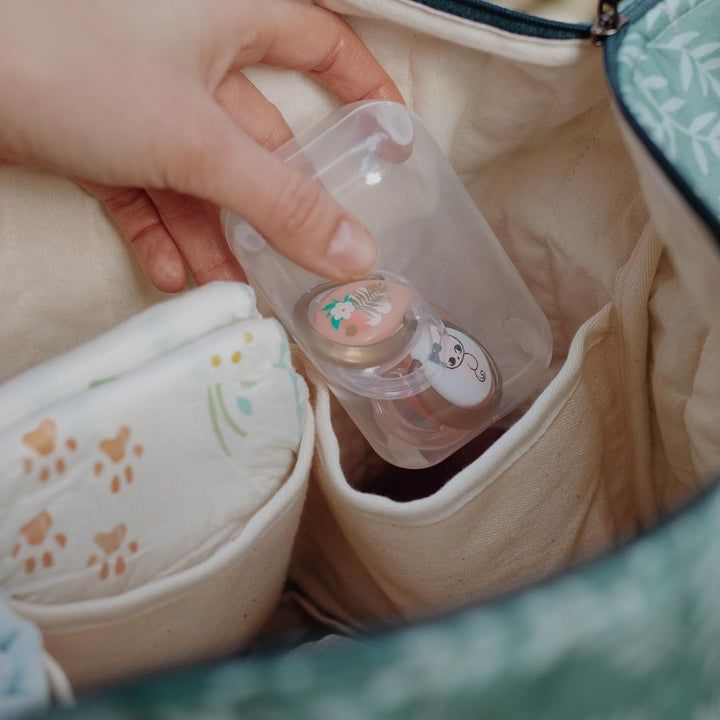 Leichte Wickeltasche für Babys – grosse Kapazität, gesteppte Baumwoll-Wickeltasche mit 3 Innentasche