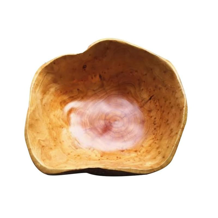 Obstschale aus Naturholz für unverwechselbares Dekor, unregelmässige kreative Holzschale, handgefert
