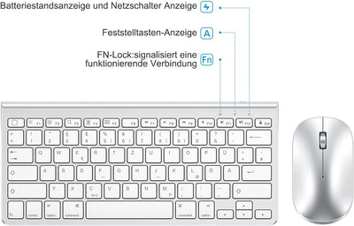 OMOTON Bluetooth Tastatur Maus Set für iPad Pro 12.9/11, iPad 10.2, iPad 2020/2019, iPad 8/7/6/5, iP