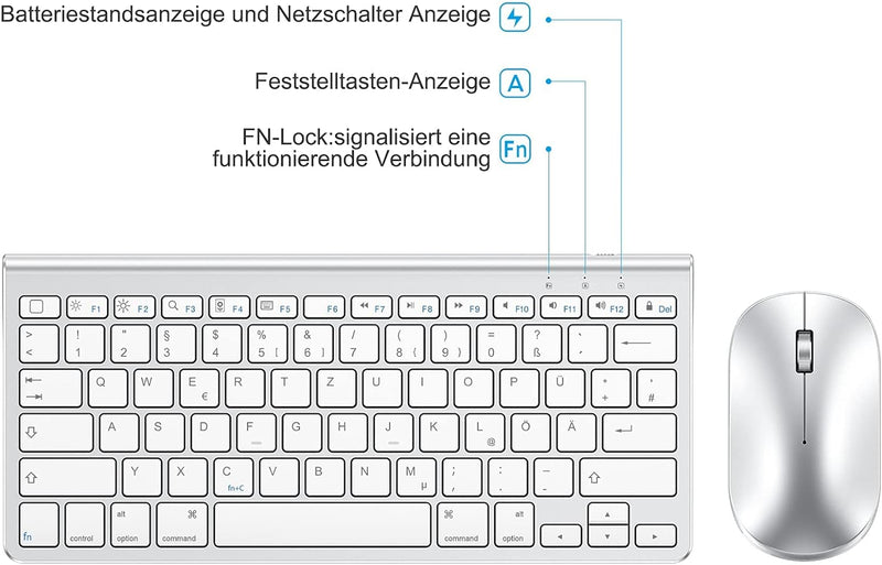 OMOTON Bluetooth Tastatur Maus Set für iPad Pro 12.9/11, iPad 10.2, iPad 2020/2019, iPad 8/7/6/5, iP