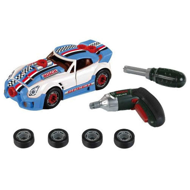 Theo Klein 8668 Bosch Car Tuning-Set | Zerlegbares Auto mit Tuning Zubehör | Mit batteriebetriebenem