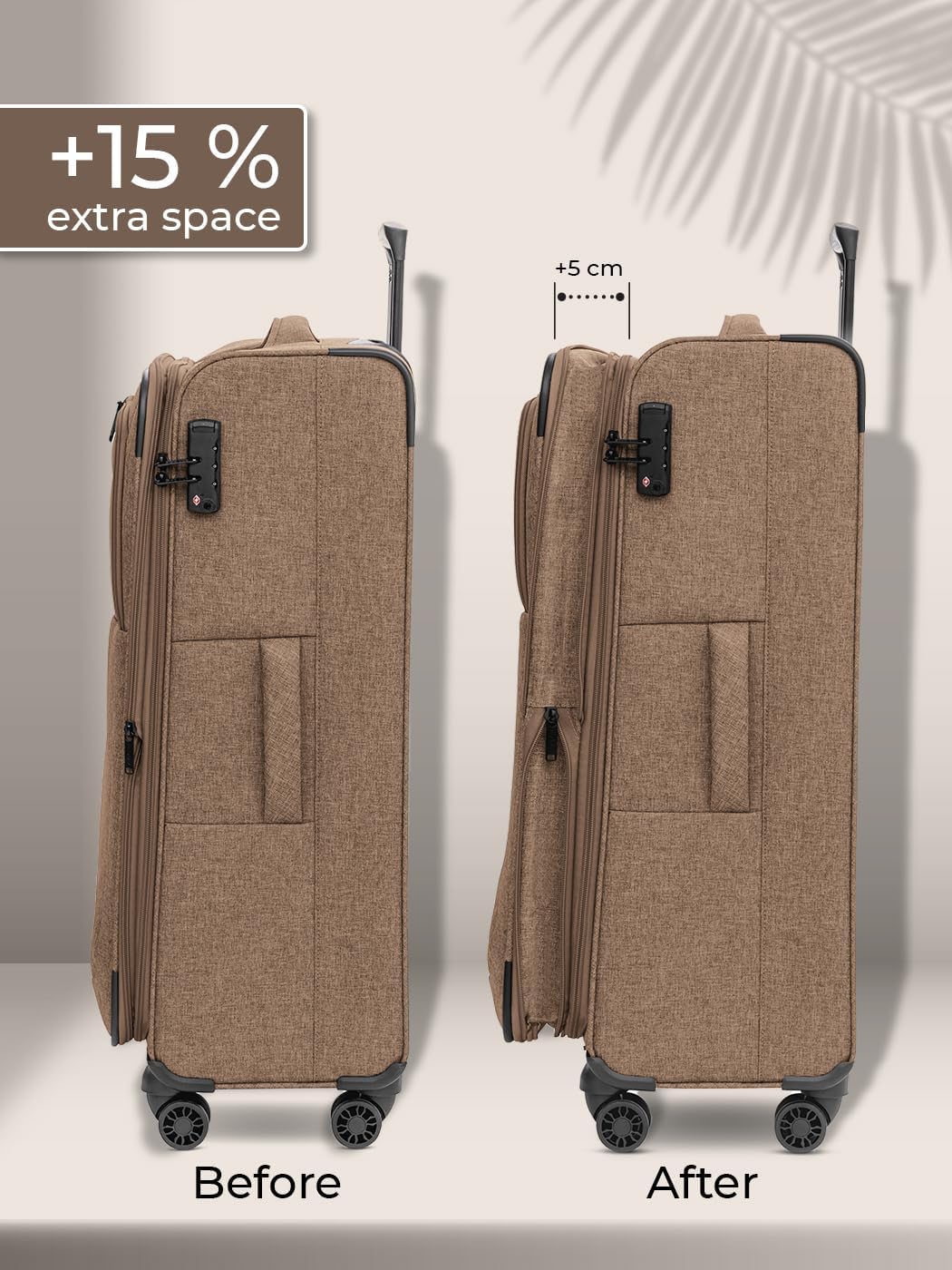 REDOLZ grosser Weichschalen Koffer für Damen & Herren | Leichter Trolley 79 cm mit 4 Doppelrollen &