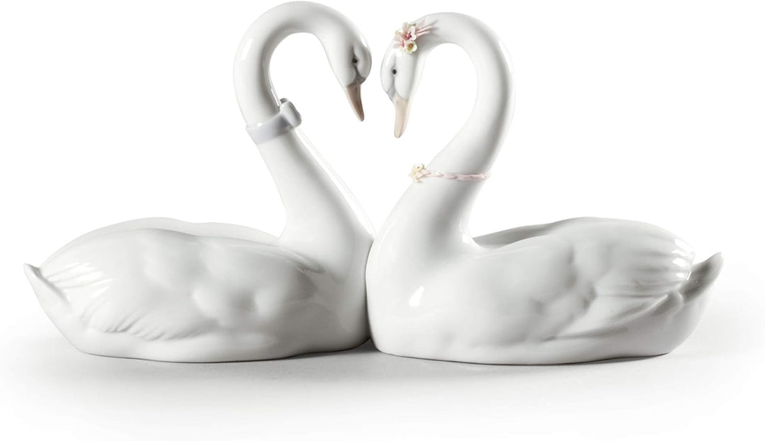 LLADRÓ Figur Schwanenpaar. Schwan. Porzellan.