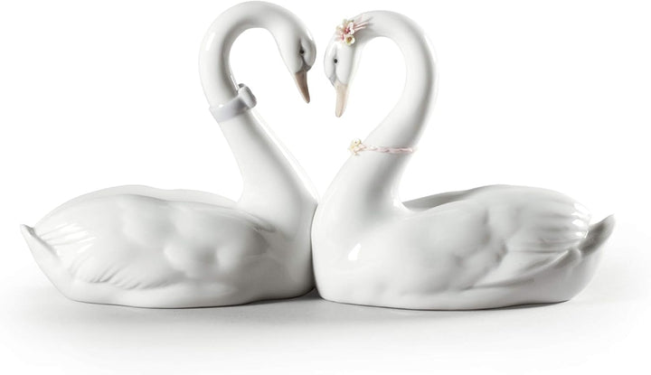 LLADRÓ Figur Schwanenpaar. Schwan. Porzellan.