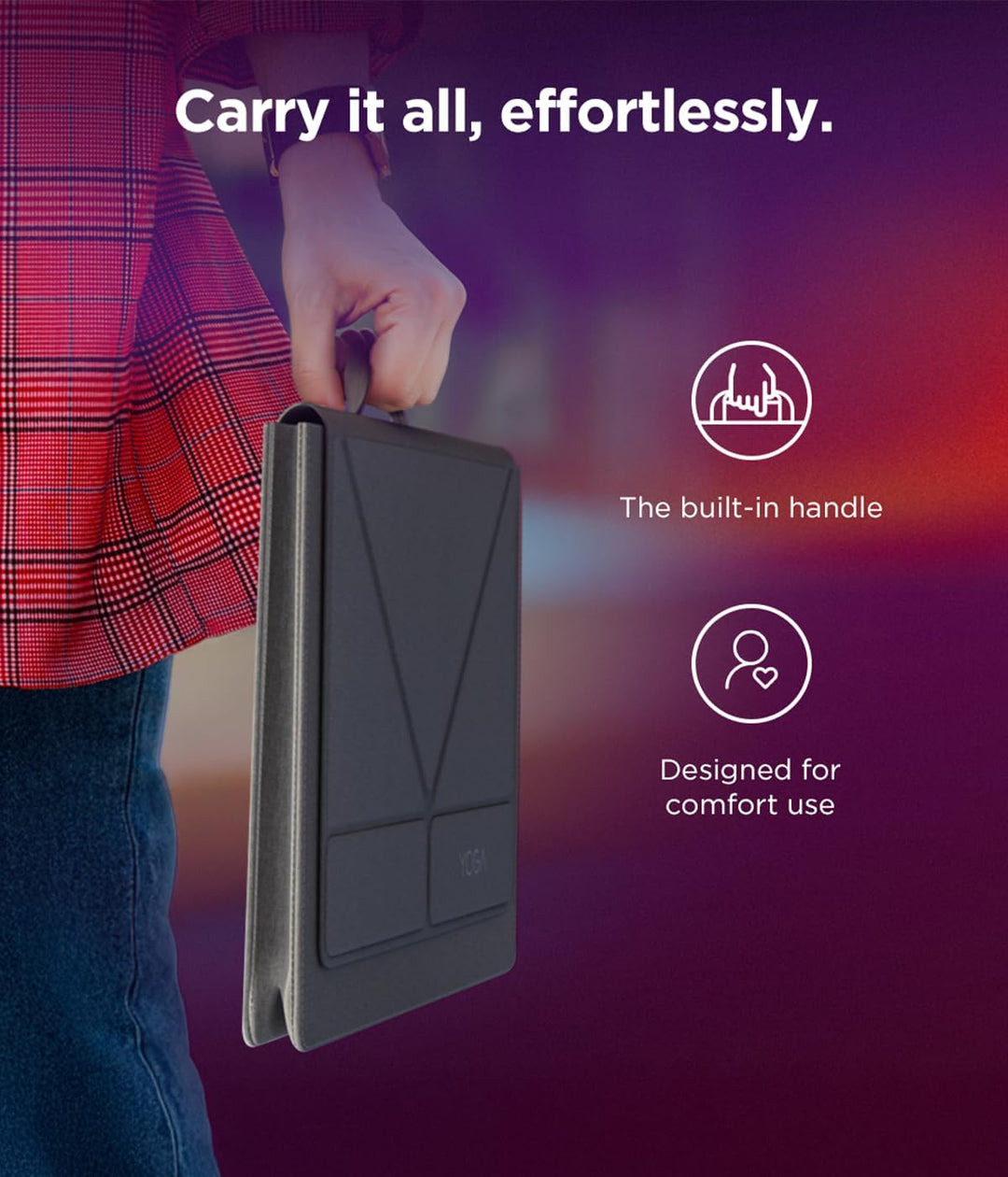Lenovo Yoga Tote Sleeve | Flexibel Laptophülle 14 Zoll | Schlank und Leicht | Farbe Luna Grau Seashe