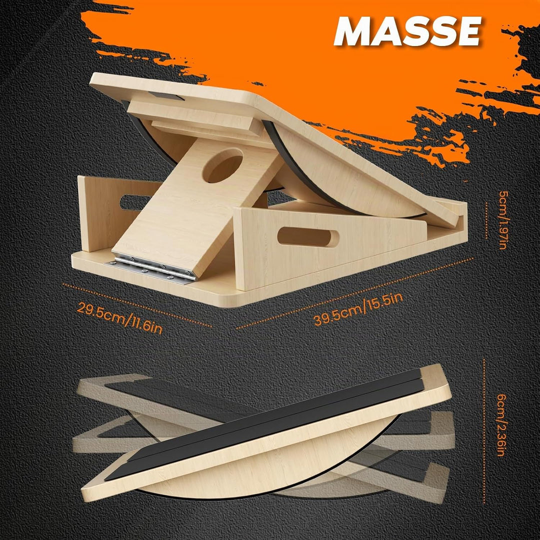 2-in-1 Schrägbrett aus Holz für Wadendehnung und Gleichgewicht, Balance-Board verstellbare Knöchel-S