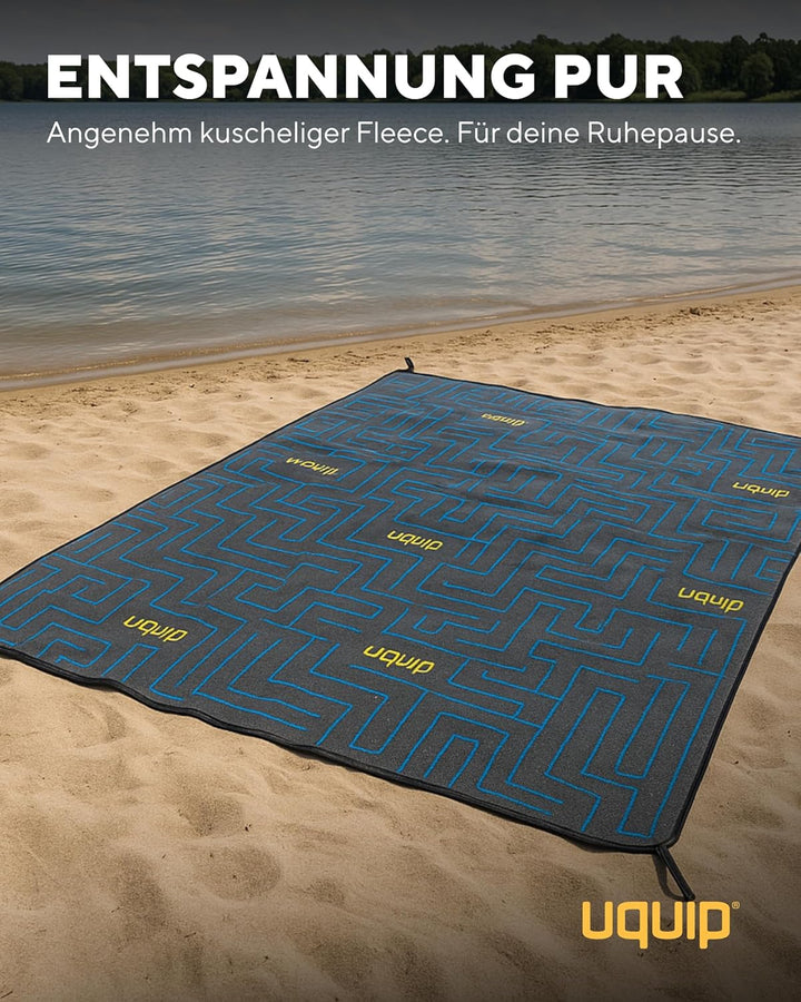 Uquip Picknickdecke Scotty M Grey I 120 x 150 cm I wasserdichte & schmutzabweisende Campingdecke I O