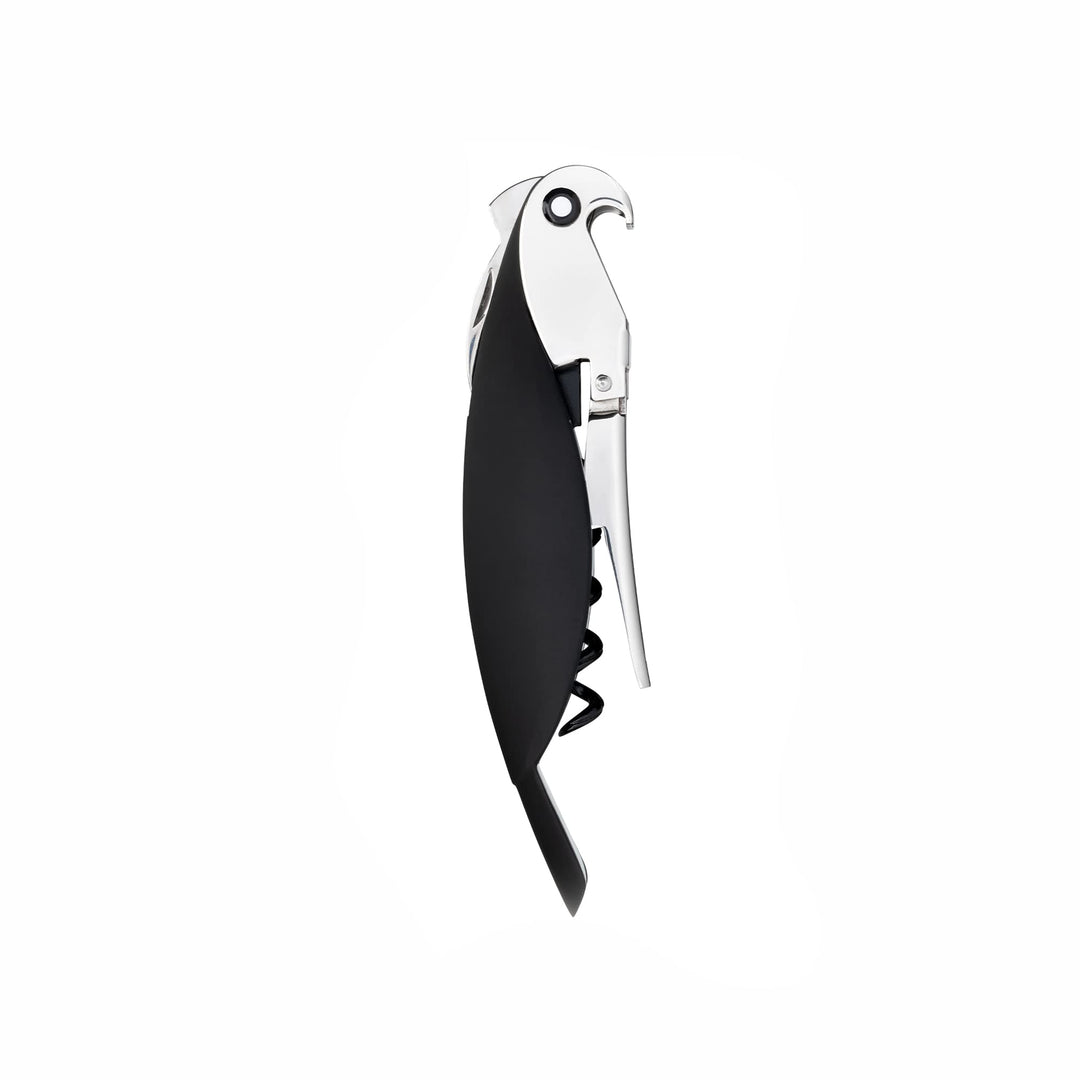 Alessi Parrot AAM32 B Sommelier-Korkenzieher, aus Gussaluminium und PC, schwarz, 12 x 8 x 30 cm, Sch