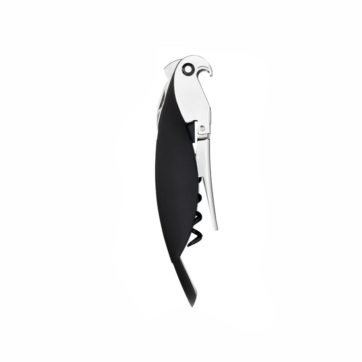 Alessi Parrot AAM32 B Sommelier-Korkenzieher, aus Gussaluminium und PC, schwarz, 12 x 8 x 30 cm, Sch