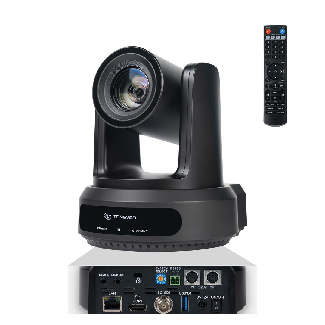 TONGVEO AI Auto-Tracking IP/USB3.0/HDMI 20X Konferenzraum-PTZ-Kamera, 1080P60 Webcam, ideal für Kirc