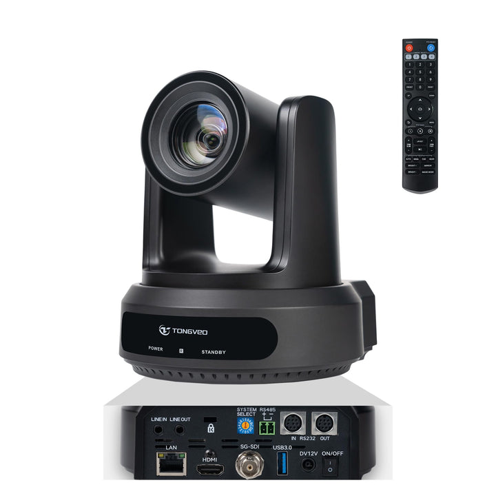 TONGVEO AI Auto-Tracking IP/USB3.0/HDMI 20X Konferenzraum-PTZ-Kamera, 1080P60 Webcam, ideal für Kirc