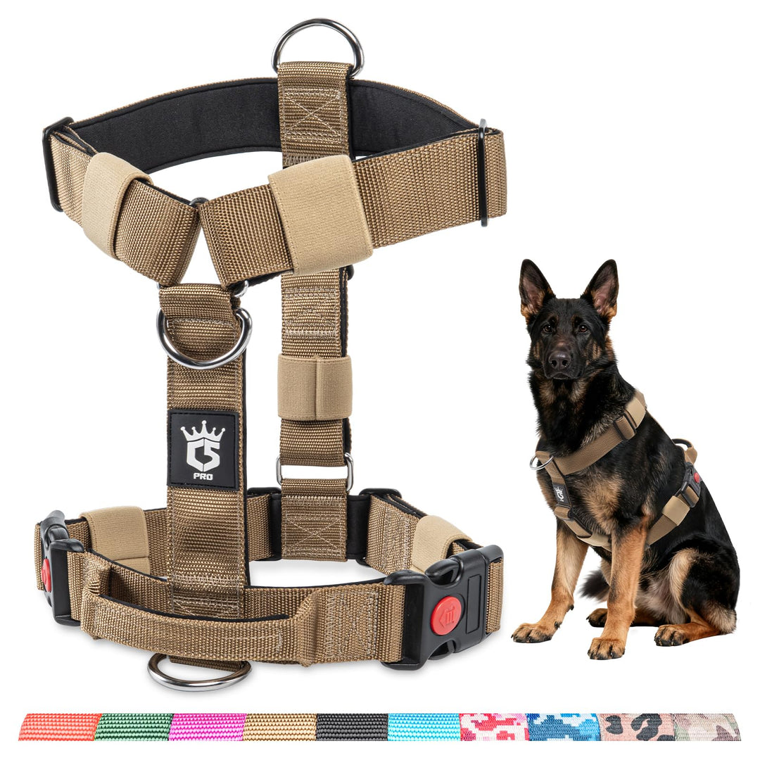 TSPRO Taktisches No-Pull Schwerlast-Hundegeschirr mit Griff & Schnellöffnungsverschluss, Stabil Adju