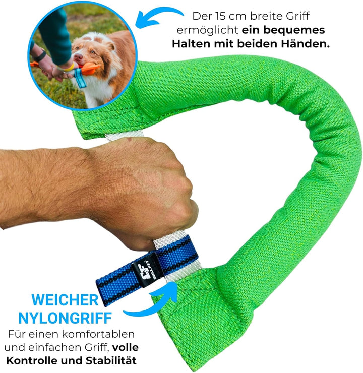 Bull Fit Hufeisen Beisswurst für Hunde 30 cm, Sehr Robustes Hundespielzeug zum Training, Tauziehen u