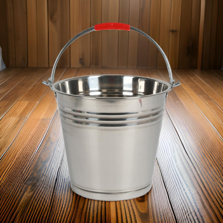 BURI Eimer 12L aus Edelstahl Ascheeimer 12 Liter Metalleimer Wassereimer Dekoeimer Edelstahleimer Bl