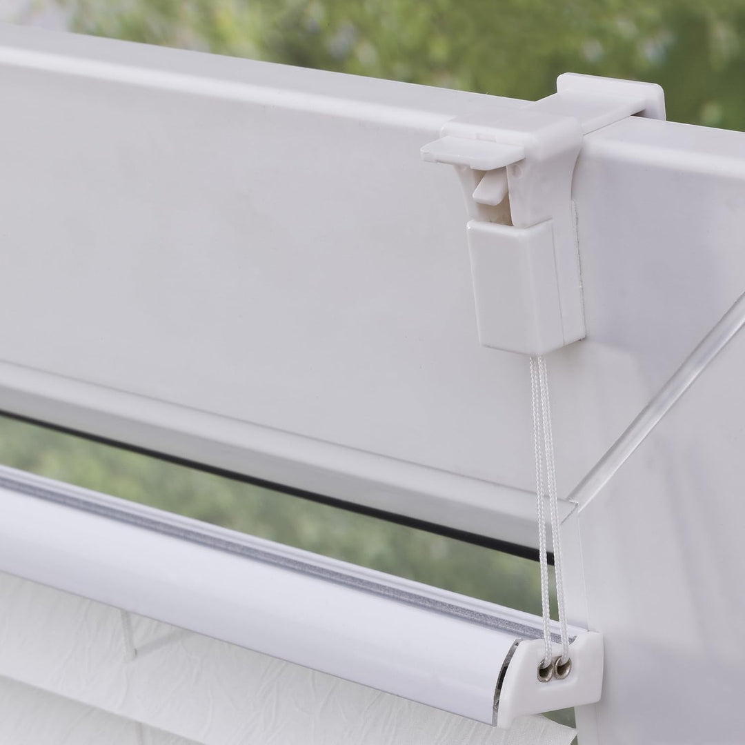 Liedeco® Plissee verspannt mit Klemmträger / 80 x 220 cm weiss (Breite x Höhe) / lichtdurchlässig Bl