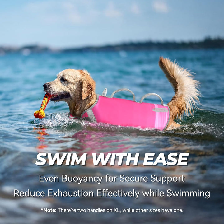 VIVAGLORY Neoprene Schwimmweste Hund, Rettungsweste Hund für Bootfahren, Schwimmweste, Schwimmhilfe