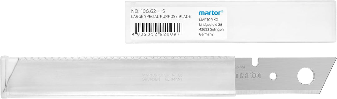 MARTOR 5 x Grosse Spezialklinge, Extra Lang, Spitze Klinge, Ersatzklinge Cuttermesser, Sicherheitsme