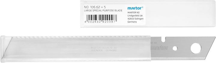 MARTOR 5 x Grosse Spezialklinge, Extra Lang, Spitze Klinge, Ersatzklinge Cuttermesser, Sicherheitsme