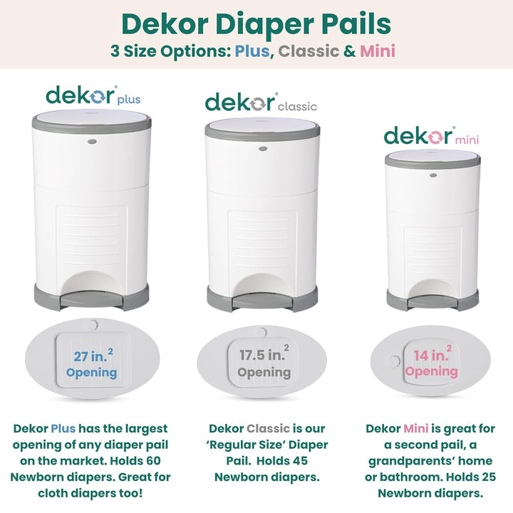DEKOR Diaper EKO Classic Windeleimer, weiss, nur umweltfreundlicher Windeleimer, hergestellt aus 70%