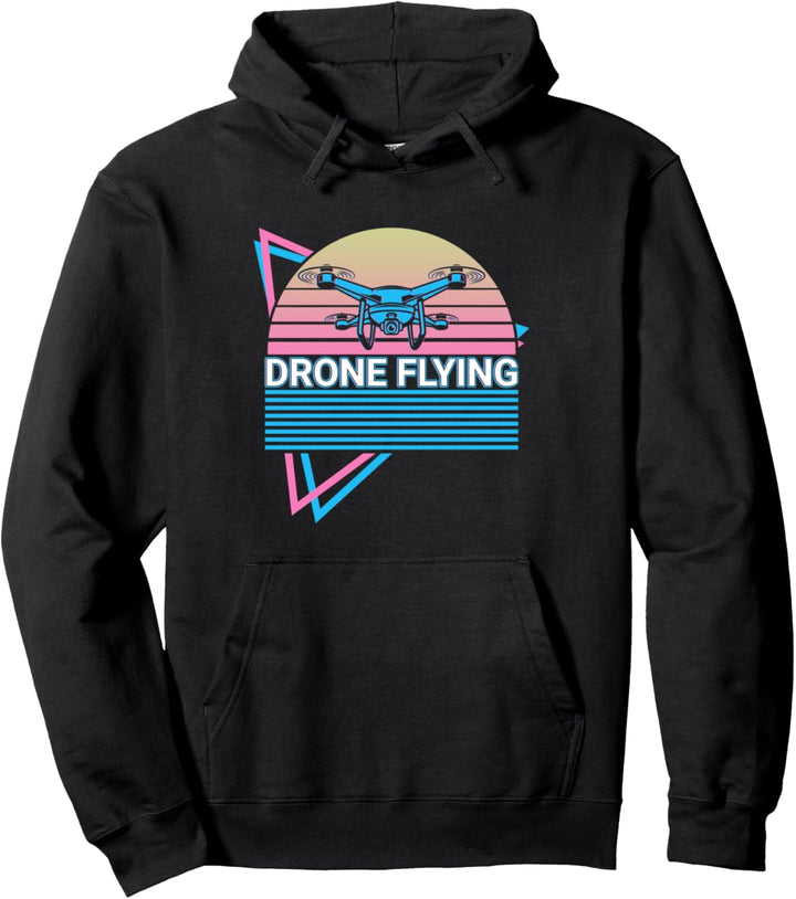 Drohne Flying Retro Drohne Pilot Pullover Hoodie