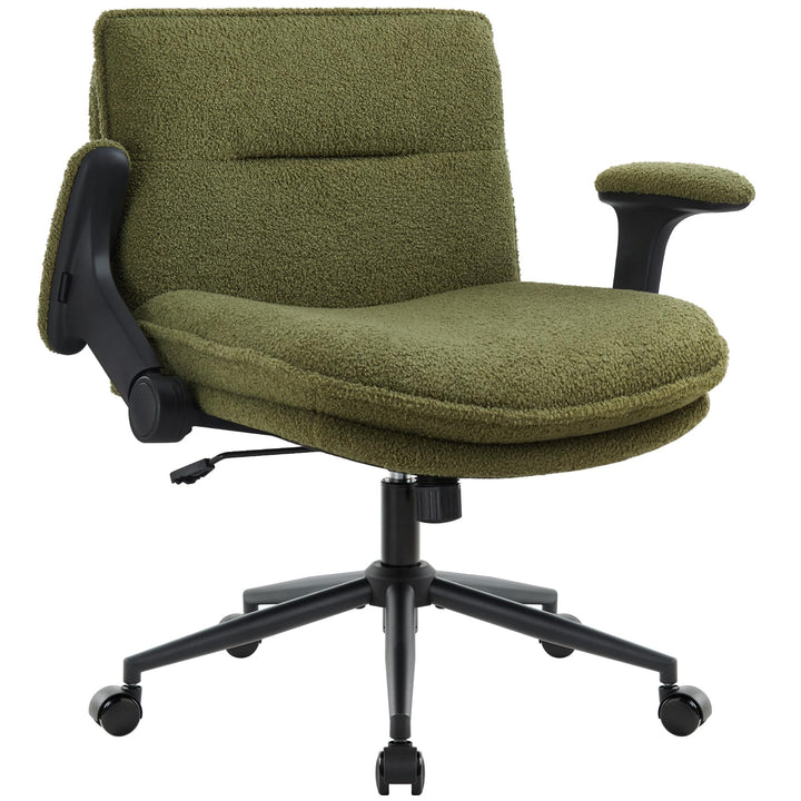 IWMH Bürostuhl mit Armlehne & Rollen, Breiter Schreibtischstuhl Schneidersitz Verstellbaren, Ergonom