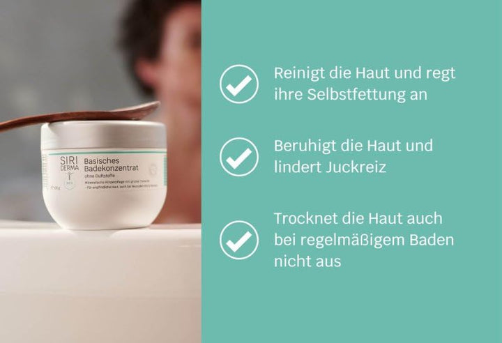 SIRIDERMA Basisches Badekonzentrat | Basenbad ideal als Vollbad, Fussbad und basische Waschung | Auc