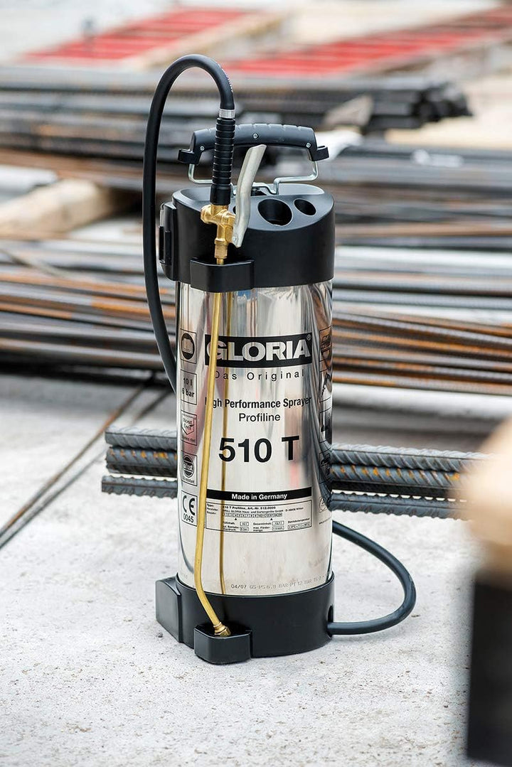 GLORIA Hochleistungssprühgerät 510 T Profiline | 10 L Füllinhalt | Profi-Drucksprüher aus rostfreiem