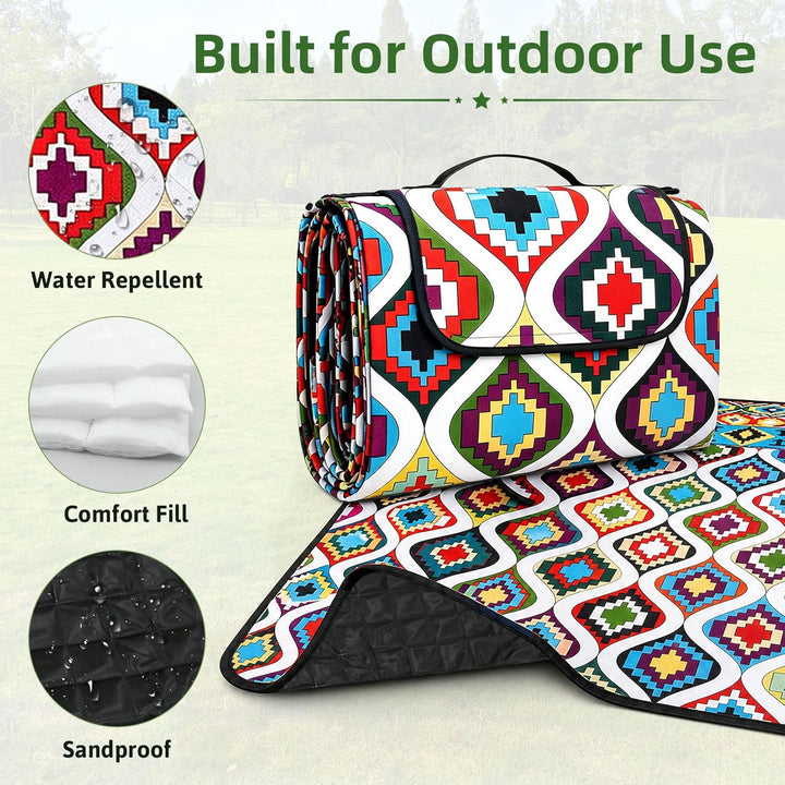 200x200 cm Picknickdecke Wasserdicht 210D Oxford Grosse Picknickbedarf Tragbare Picknickdecken Wasch
