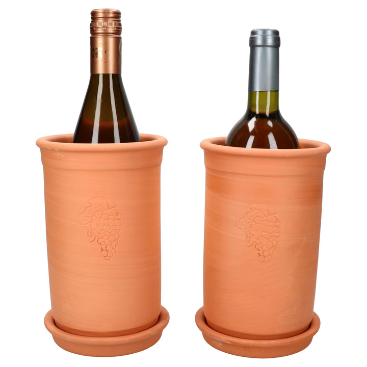 MamboCat | 2er Set Weinkühler + Untersetzer | Ø 12.5 cm | H 20.5 cm | Flaschen-Kühler für Wasser, We