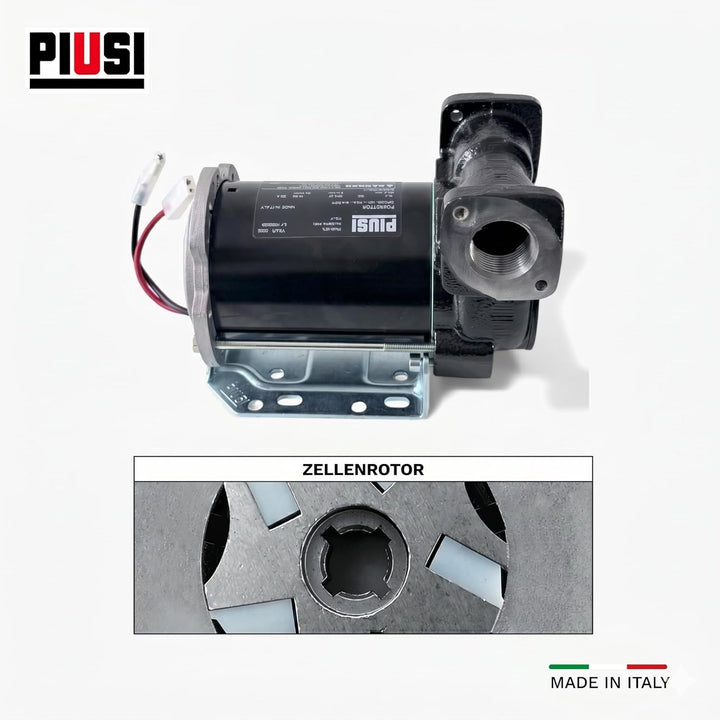 Piusi BP3000 Selbstansaugende Dieselpumpe mit Inline-Palette | 50 l/min | 12V oder 24V | 3/4" Anschl