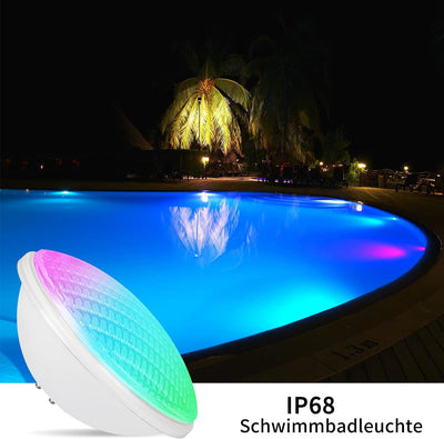 COOLWEST LED Poolbeleuchtung, 54W RGB Poolbeleuchtung Unterwasser Multi Mehrfarbige LED Teichbeleuch