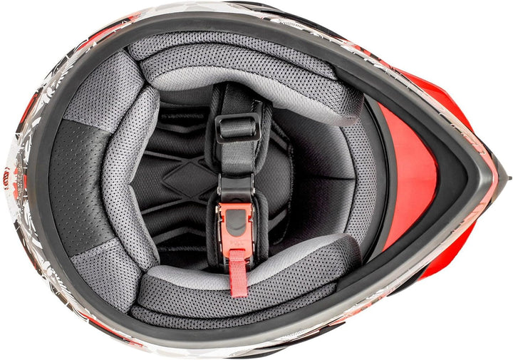 ATO-Moto 804 GS War Rot Crosshelm mit Visier für Quad ATV Enduro Motorradhelm ECE 2205 Grösse (XL 61