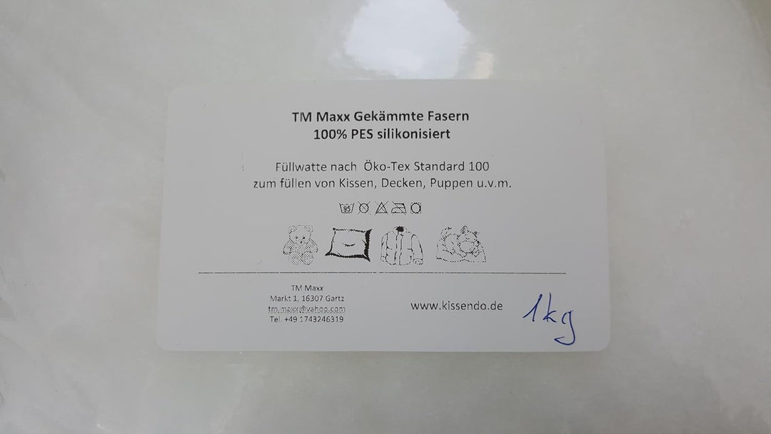TM Maxx Bastelwatte FüllwatteTÜV 1000Gramm Grundpreis für 1Kg-9,00Euro (5000 g (5 kg) - ca.