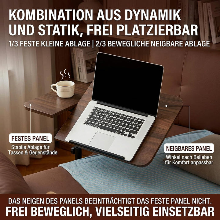 MUSSO AnyDesk-D5 Mobiler Steh-Sitz-Schreibtisch, höhenverstellbar 68-108cm, Laptoptisch mit Gasdruck