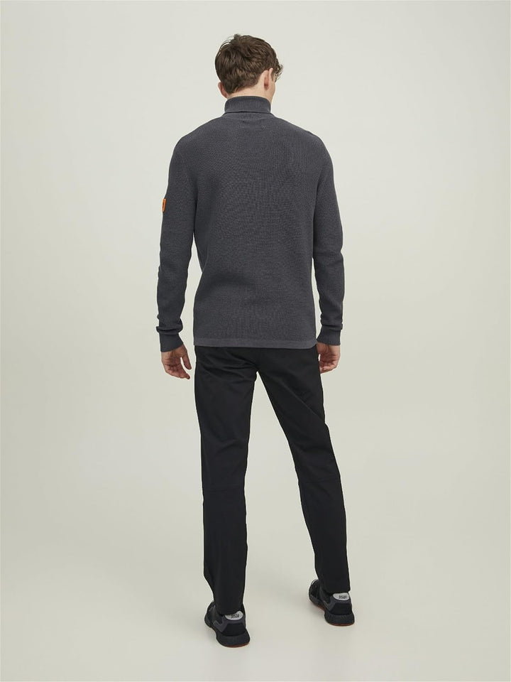 JACK & JONES Male Rollkragenpullover Einfarbig Rollkragenpullover L Grau, L Grau