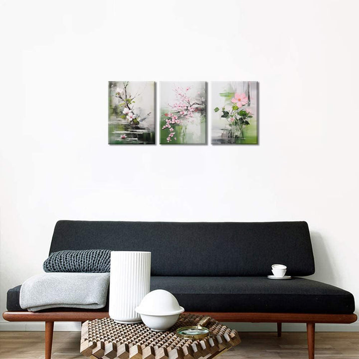 Piy Painting Blume Leinwand Wandkunst, Grünes Wandbilder, Frühling Leinwandbild, Leicht Zu Hängen Fü