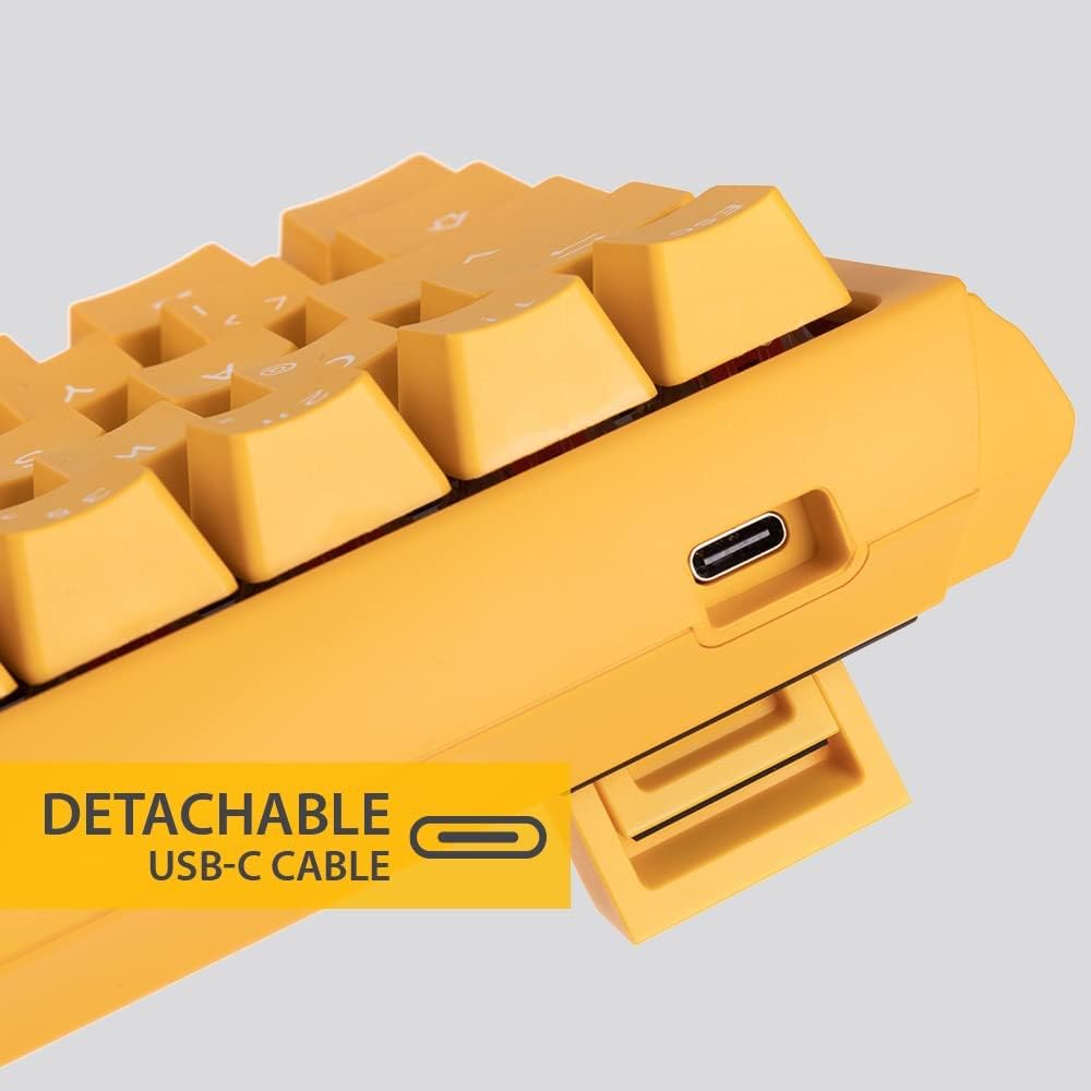 Ducky One 3 Yellow - Mechanische Gaming Tastatur Deutsches Layout im Mini-Format (60% Keyboard) mit